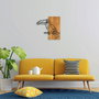 Wallity MA-293 Accesorio decorativo de pared de madera y metal en Nogal y Negro